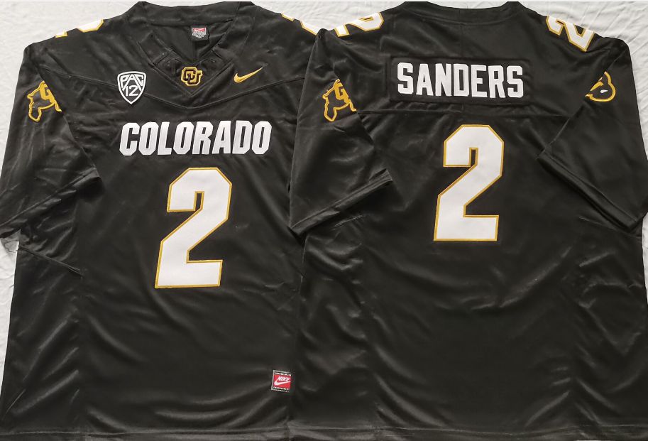 Men Colorado Buffaloes #2 Sanders Black 2025 Nike Limited NCAA Jersey style 1